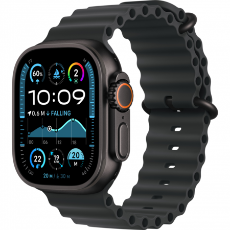 Смарт-годинник Apple Watch Ultra 2 GPS+Cellular 49mm Black Titanium Case w.Black Ocean Band (MX4P3) Изображение
