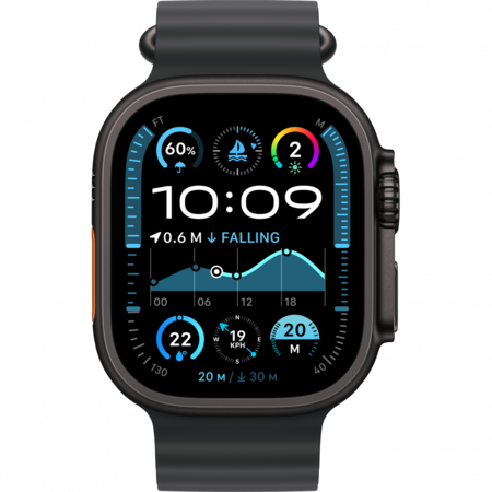 Смарт-годинник Apple Watch Ultra 2 GPS+Cellular 49mm Black Titanium Case w.Black Ocean Band (MX4P3) Изображение