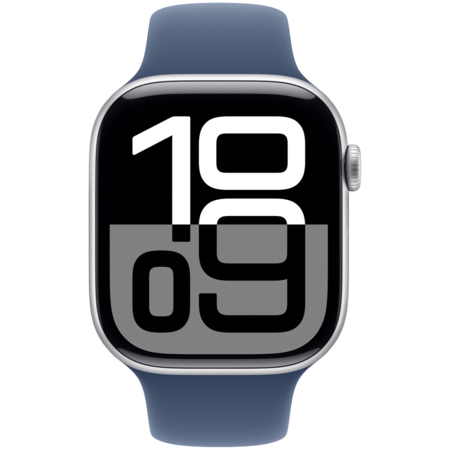 Смарт-годинник Apple Watch Series 10 GPS 42mm Silver Alu. Case w. Denim Sport Band - M/L (MWWC3) Изображение