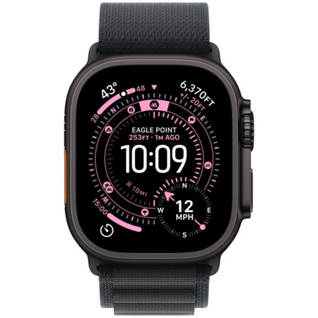 Смарт-годинник Apple Watch Ultra 3 GPS + Cellular 49mm Black Tit. Case w. Black Alpine Loop - Medium Изображение