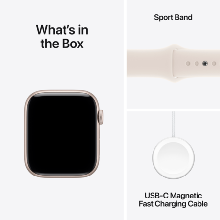 Смарт-годинник Apple Watch SE 3 GPS 44mm Starlight Alu. Case w. Starlight S. Band - S/M (MEHG4) Изображение
