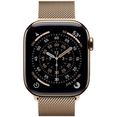 Смарт-годинник Apple Watch Series 11 GPS + Cellular 42mm Gold Tit. Case w.Gold Milanese Loop (MF8Y4) Изображение