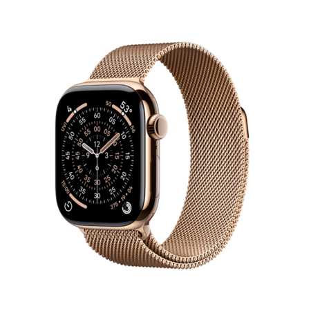 Смарт-годинник Apple Watch Series 11 GPS + Cellular 42mm Gold Tit. Case w.Gold Milanese Loop (MF8Y4) Изображение