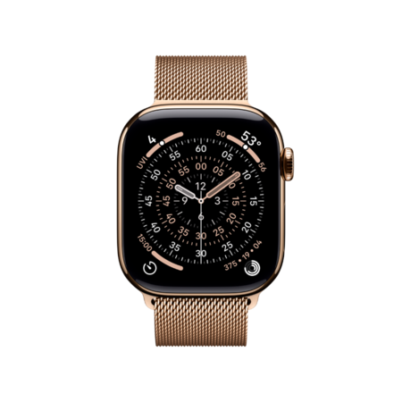 Смарт-годинник Apple Watch Series 11 GPS + Cellular 42mm Gold Tit. Case w.Gold Milanese Loop (MF8Y4) Изображение