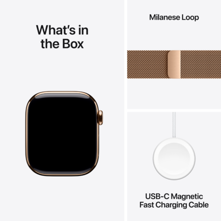 Смарт-годинник Apple Watch Series 11 GPS + Cellular 42mm Gold Tit. Case w.Gold Milanese Loop (MF8Y4) Изображение