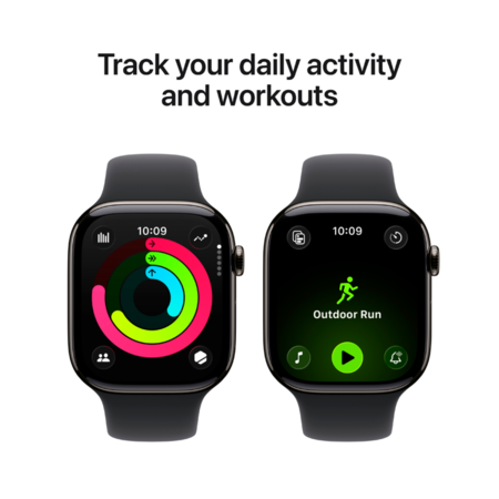 Смарт-годинник Apple Watch Series11 GPS+Cellular 46mm Slate Titanium Case with Black Sport Band-M/L Изображение