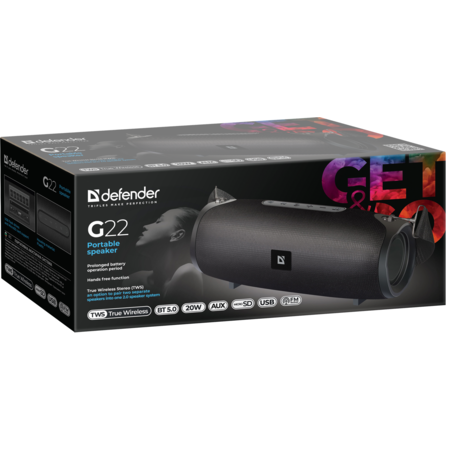 Портативна колонка Defender G22 Black (65122) Изображение