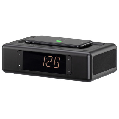 Мультимедійна акустика 2E SmartClock Wireless Charging Black (2E-AS01QIBK) Зображення