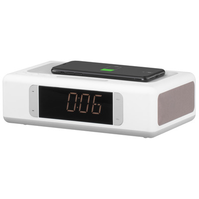Мультимедійна акустика 2E SmartClock Wireless Charging White (2E-AS01QIWT) Изображение