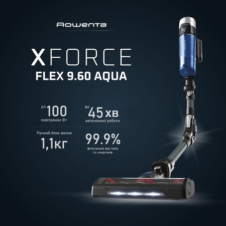 Акумуляторний миючий пилосос Rowenta X-Force 9.6 Aqua Alnimal (RH20C7WO) Изображение