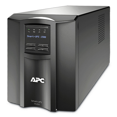 Джерело безперебійного живлення APC Smart-UPS 1500VA LCD, Lin.int., AVR, 8 х IEC, SmartSlot, USB, RJ-45, метал (SMT 1500I) Зображення
