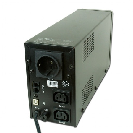 Джерело безперебійного живлення EnerGenie EG-UPS-032 850VA, Line Int., AVR, 2xIEC+1xSchuko, USB, LCD, RJ11 Изображение
