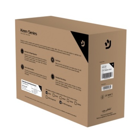 Джерело безперебійного живлення NJOY Keen 600 (UPLI-LI060KU-CG01B) Lin.int., AVR, 2 x евро, USB, пластик Изображение