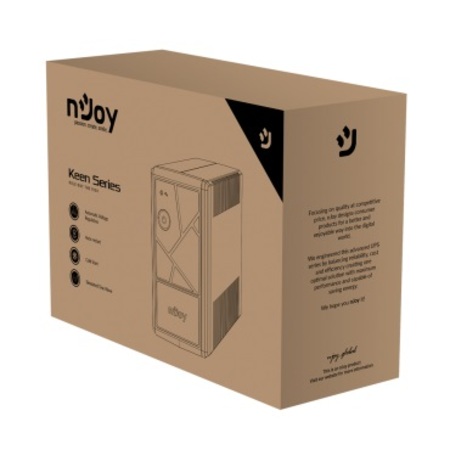 Джерело безперебійного живлення NJOY Keen 600 (UPLI-LI060KU-CG01B) Lin.int., AVR, 2 x евро, USB, пластик Изображение