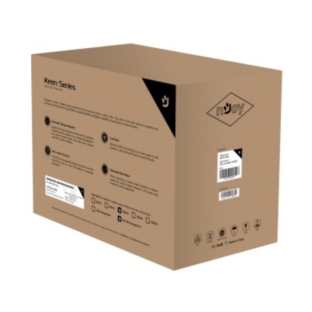 Джерело безперебійного живлення NJOY Keen 1000 (UPLI-LI100KU-CG01B), Lin.int., AVR, 4 x евро, USB, пластик Изображение