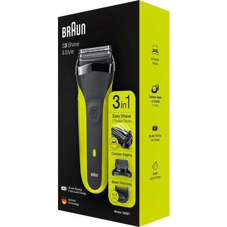 Електробритва Braun Series 3 300BT Black/Green Изображение