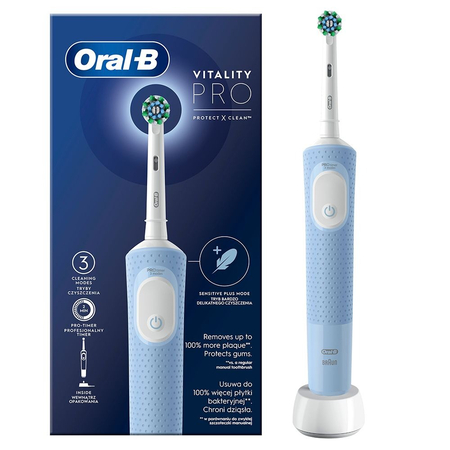 Зубна електрощітка Braun Oral-B Vitality D103.413.3 Pro Protect X Clean Cross Action Blue Изображение