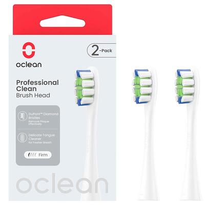 Насадка для зубної електрощітки Oclean P1C1 W02 Professional Clean Brush Head White (2 шт) (6970810553765) Зображення