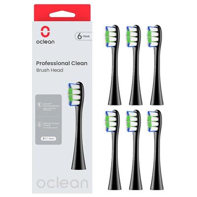 Насадка для зубної електрощітки Oclean P1C5 B06 Professional Clean Brush Head Black (6 шт) (6970810553864) Изображение