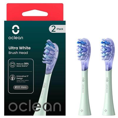 Насадка для зубної електрощітки Oclean UW01 G02 Ultra White Brush Head Green (2 шт) (6970810553529) Зображення