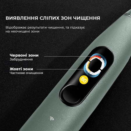 Розумна зубна електрощітка Oclean X Ultra Set Green (OLED) (6970810553505) Изображение