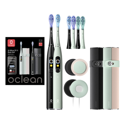 Розумна зубна електрощітка Oclean X Ultra 20 S Duo Set Green+Black (6970810557152) Изображение