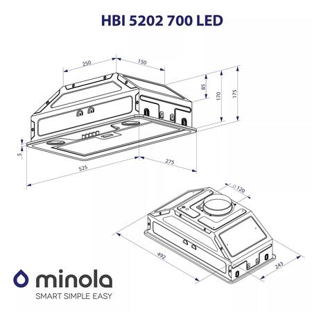 Витяжка Minola HBI 5202 GR 700 LED Изображение