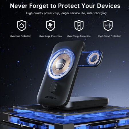 Універсальна мобільна батарея Choetech Magnetic 10000mAh Qi-2 15W Black (B750-CCBK) Изображение