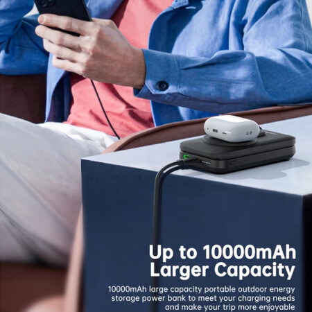 Універсальна мобільна батарея Choetech Magnetic 10000mAh Qi-2 15W Black (B750-CCBK) Изображение
