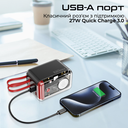 Універсальна мобільна батарея Promate Mavrix-20 20000mAh 65W Black Изображение