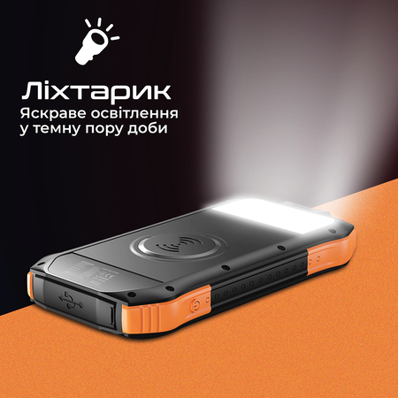 Універсальна мобільна батарея Promate SolarTank-10PDQi 10000mAh 20W Black Изображение