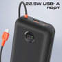 Універсальна мобільна батарея Promate PowerPod-30 30000mAh 35W Black Изображение