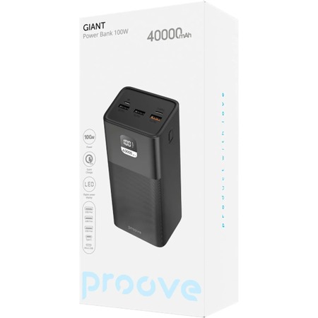 Універсальна мобільна батарея Proove Giant Lite 22.5W 40000mAh Black (PBGI20312201) Изображение