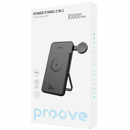 Універсальна мобільна батарея Proove Power Stand 2 in 1 20W 10000mAh Black (PBPS20030001) Изображение