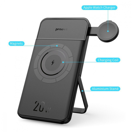 Універсальна мобільна батарея Proove Power Stand 2 in 1 20W 10000mAh Black (PBPS20030001) Изображение