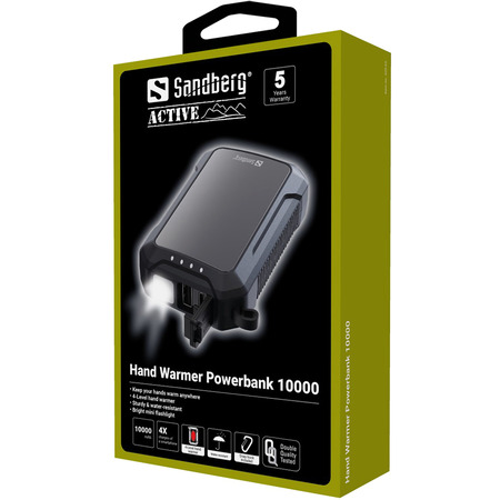 Універсальна мобільна батарея Sandberg Hand Warmer Powerbank 10000mAh Black (420-65) Изображение