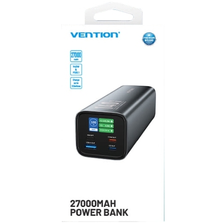 Універсальна мобільна батарея Vention 27000mAh PD QC 3.0 Gray (FHVH0) Изображение