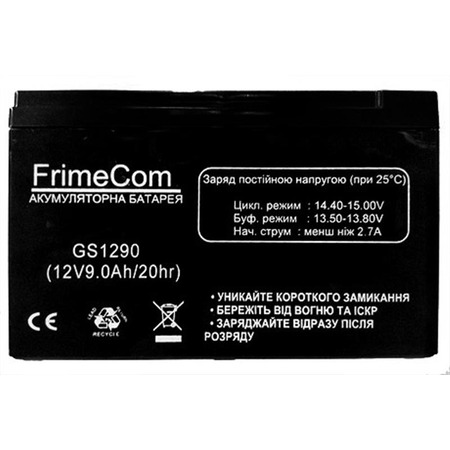 Акумуляторна батарея FrimeCom 12V 9AH (GS1290) AGM Изображение