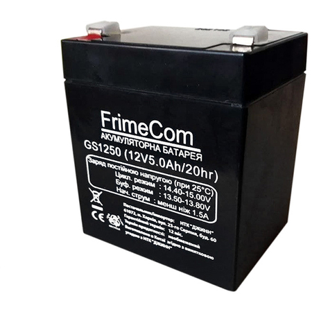 Акумуляторна батарея FrimeCom 12V 5AH (GS1250) AGM Изображение
