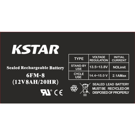 Акумуляторна батарея KSTAR 12V 8.0AH (6-FM-8) AGM Изображение