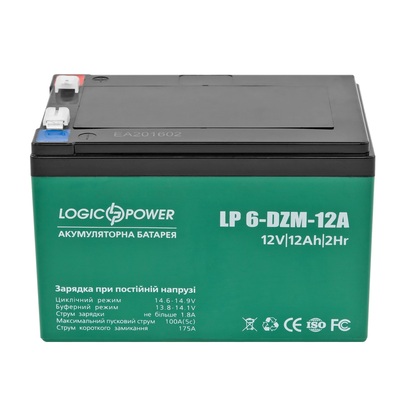 Акумуляторна батарея LogicPower LP 12V 12AH (6-DZM-12) AGM Изображение