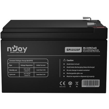 Акумуляторна батарея Njoy GP12122F 12V 12AH (BTVACATBCTI2FCN01B) AGM Изображение