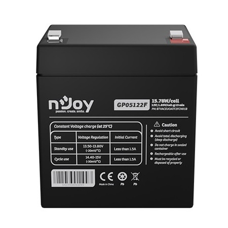 Акумуляторна батарея Njoy GP05122F 12V 5AH (BTVACEUOATF2FCN01B) AGM Изображение