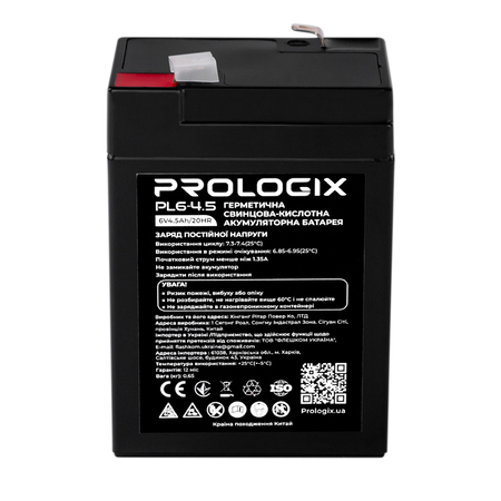 Акумуляторна батарея Prologix 6V 4,5AH (PL6-4.5) AGM Изображение