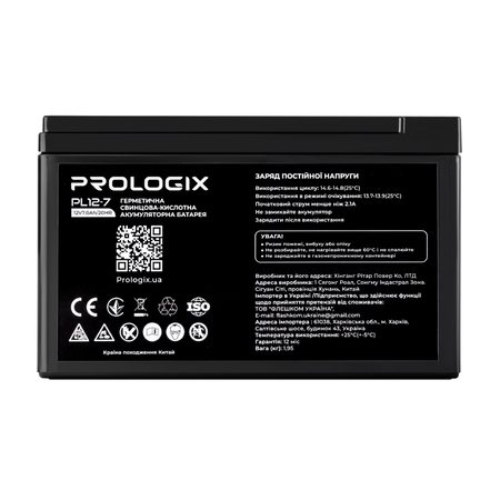Акумуляторна батарея Prologix 12V 7AH (PL12-7) AGM Изображение