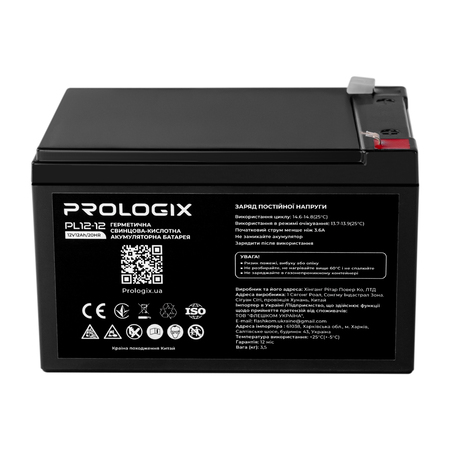 Акумуляторна батарея Prologix 12V 12AH (PL12-12) AGM Изображение