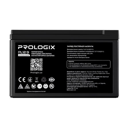 Акумуляторна батарея Prologix 12V 12AH (PL12-12) AGM Изображение