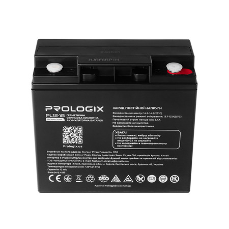 Акумуляторна батарея Prologix 12V 18AH (PL12-18) AGM Изображение