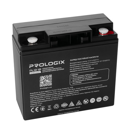 Акумуляторна батарея Prologix 12V 18AH (PL12-18) AGM Изображение