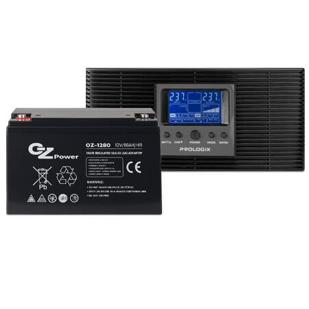 Комплект резервного живлення Prologix 800 (PLP800XL) + АКБ OZ12V080 12V 80AH, AGM Изображение